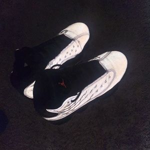 Used Air Jordan 13 retro reflective silver.